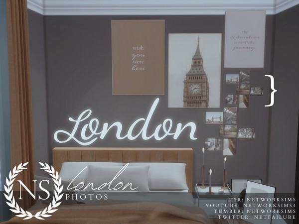 Sims 4 — London Photos - Networksims by networksims — A collection of photos of London stuck to the walls.