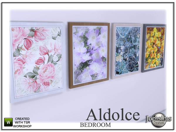 Sims 4 — Aldolce bedroom flowers wall paintings by jomsims — Aldolce bedroom flowers wall paintings