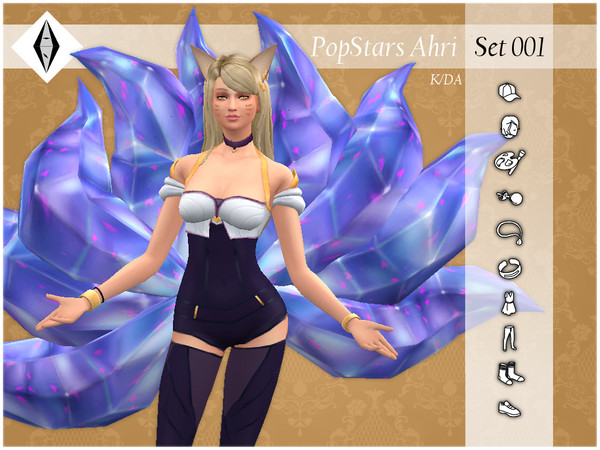 Sims 4 — K/DA PopStars Ahri - Set001 by AleNikSimmer — THIS IS THE FULL SET. -TOU-: DON'T reupload my items as yours.