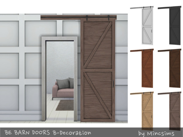 Sims 4 — Be Barn Door B Deco by Mincsims — a part of Be Sliding Barn Doors for decoration only