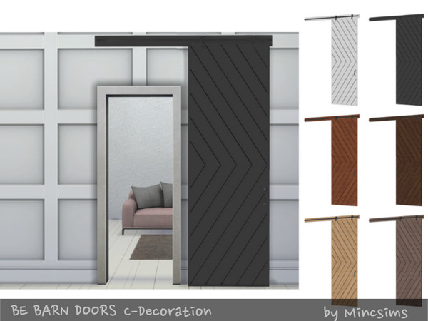 Sims 4 — Be Barn Door C Deco by Mincsims — a part of Be Sliding Barn Doors for decoration only