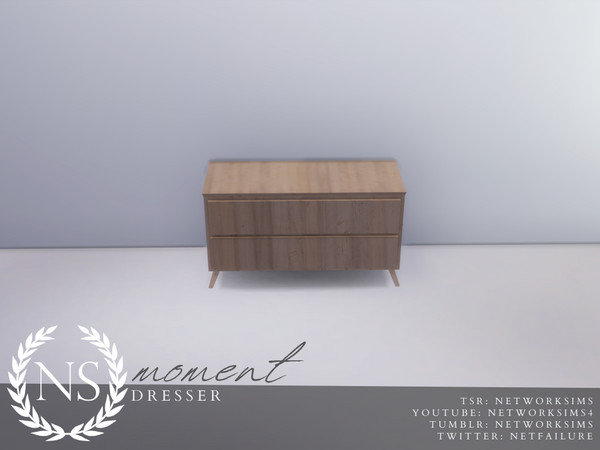 Sims 4 — Dresser - Moment Bedroom - Networksims by networksims — A modern wooden dresser.