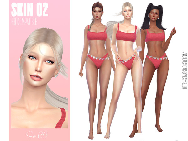 Sims 4 — SERACC - SKIN 02 AF FOR TS4 by SeraCC — - 24 Colors - HQ Compatible - Custom thumbnail