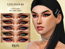 Sims 4 — - RION - Eyeliner03 by Rion_ — - Standalone - Custom Thumbnail - 5 Color Options - HQ Compatible Enjoy:-)