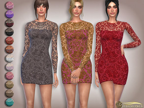 Sims 4 — Long-Sleeve Floral Lace Mesh by Harmonia — Mesh By Harmonia 15 color Please do not use my textures. Please do