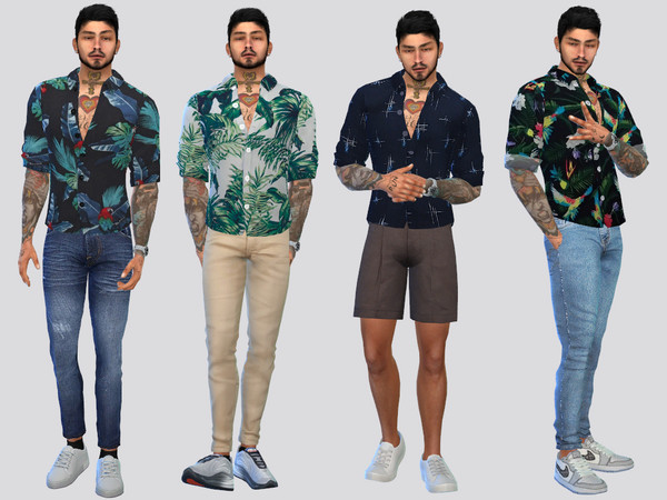 Sims 4 — True Colors Printed Shirt by McLayneSims — TSR EXCLUSIVE Standalone item 9 Swatches MESH by Me NO RECOLORING