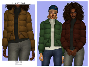 Sims 4 — Lindy Top by -Merci- — New clothing for Sims4! -For female, teen-elder. -All LODs. -No allow for random. Have