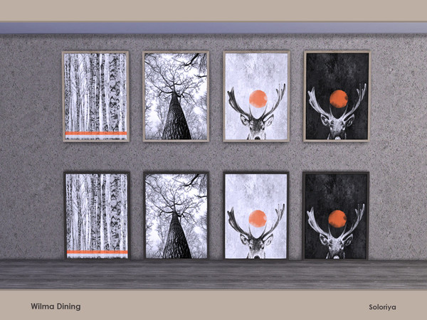 Sims 4 — Wilma Dining. Paintings by soloriya — Paintings. Part of Wilma Dining set. 4 color variations. Category: