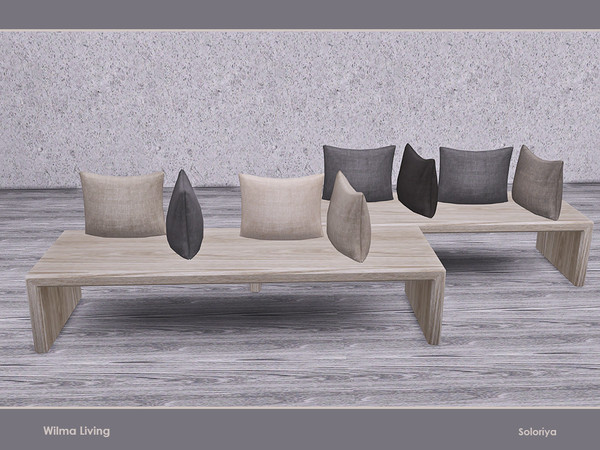 Sims 4 — Wilma Living. Pillows for Bench, v2 by soloriya — Pillows for bench, version two. Part of Wilma Living set. 4