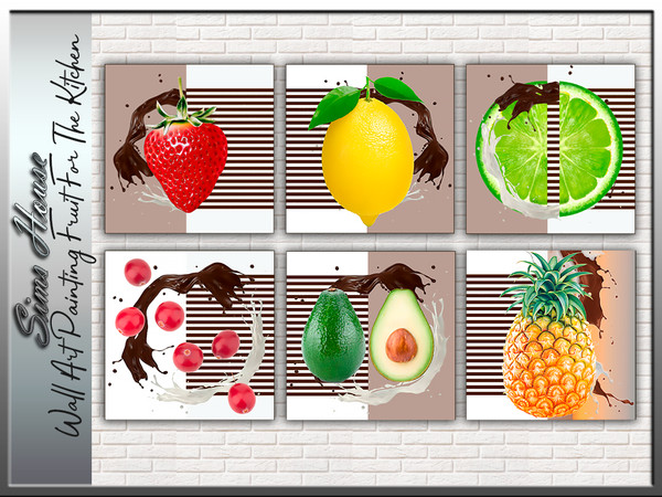 Sims 4 — Wall Art Painting Fruit For The Kitchen by Sims_House — Wall Art Painting Fruit For The Kitchen 7 options.