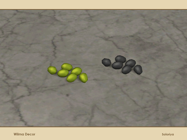 Sims 4 — Wilma Decor. Olives, v2 by soloriya — Decorative olives. Part of Wilma Decor set. 4 color variations. Category: