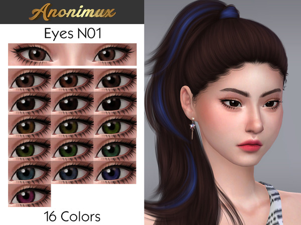 Sims 4 — Eyes N01 by Anonimux_Simmer — Hi ! Eyes N01 - 16 colors - Base Game Compatible - Face Paint Category - Thanks to