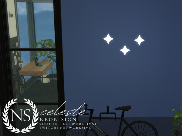 Sims 4 — III - Celeste Neons - Networksims by networksims — A neon sign of three small stars.