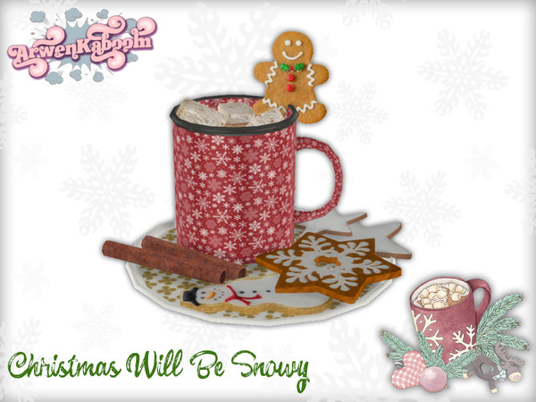 Sims 4 — Christmas Will Be Snowy - Cup With Cookies by ArwenKaboom — A base game deco objects. You can search it by