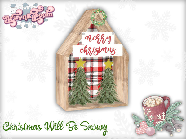 Sims 4 — Christmas Will Be Snowy - House With Trees by ArwenKaboom — A base game deco objects. You can search it by