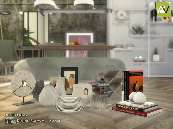 Sims 4 — Jersey Dining Room Accessories by ArtVitalex — - Jersey Dining Room Accessories - ArtVitalex@TSR, Nov 2020 - All
