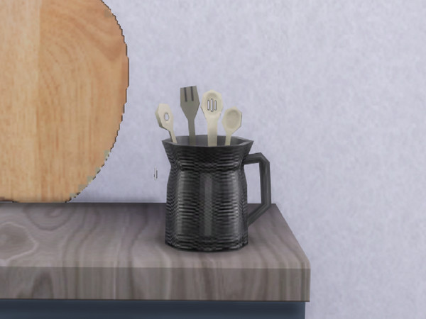 Sims 4 — Winter Breeze Utensil Jug by seimar8 — A little black jug full of kitchen utensils. Part of my Winter Breeze