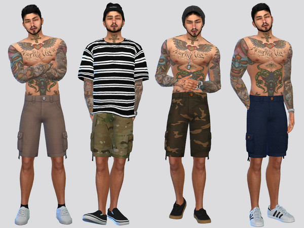 Sims 4 — Core Cargo Shorts by McLayneSims — TSR EXCLUSIVE Standalone item 12 Swatches MESH by Me NO RECOLORING Please
