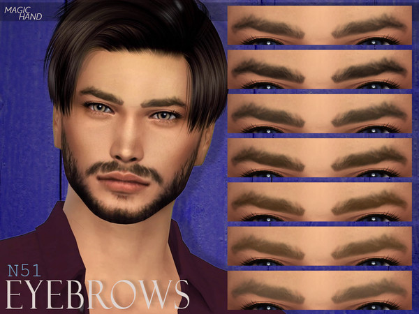 Sims 4 — [MH] Eyebrows N51 by MagicHand — --12 available colors-- --Compatible with HQ settings-- --CAS thumbnail--