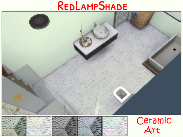 Sims 4 — Ceramic Art by RedLampShade — Floor, base game friendly by Redlampshade