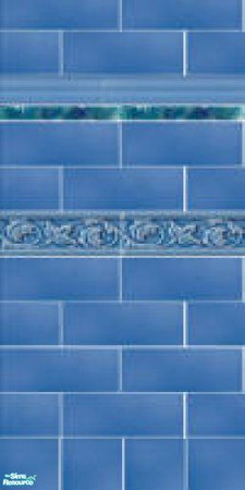 Sims 2 — Retro Deco Art blue by TMKColorado80909 — A wonderful ceramic tile for any sim's home. Made with a ivy vine