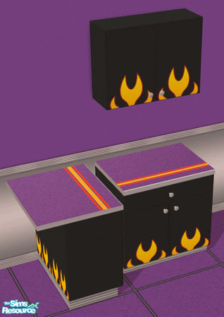 Sims 2 — Hot Rod's Diner - Flames and Stripes by Shannanigan — This is a combo of color so you can mix and match with the