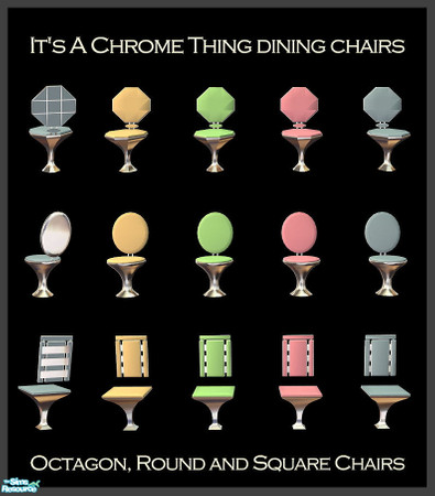 Sims 2 — It's A Chrome Thing - Dining Chairs by oldmember_Matts_Workshop — It's a chrome thing these days in the world of