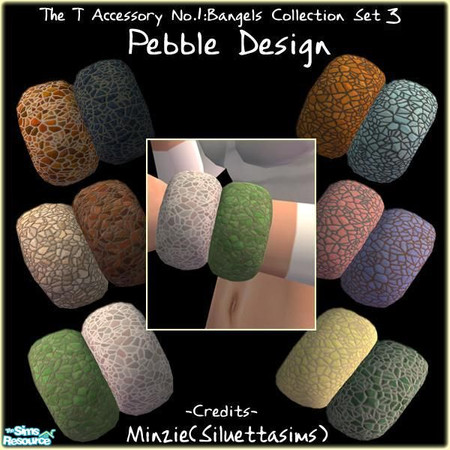 Sims 2 — Pebble Design by The T — Bangels made of pebbles.