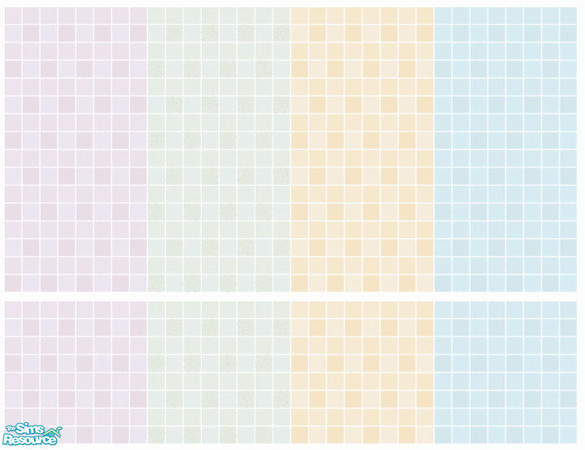 Sims 2 — Samara Tile Set by s00z — Four tiled walls with coordinating floors.