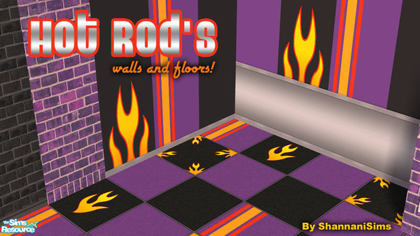Sims 2 — Hot Rod's Diner - Walls and Floors by Shannanigan — Collection of Walls and Floors to complete the Hot Rod's