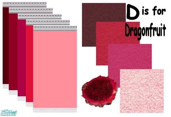 Sims 2 — D is for Dragonfruit by Bittersweet_Symphony — Five walls and four carpets in colors that all can be found in a