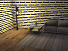 Sims 4 — Yellow wings by gamewithcraig02 — This would make a fantastic feature wall within the living room.
