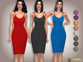 Sims 4 — Golden Accent Knit Dress by Harmonia — 11 color Please do not use my textures. Please do not re-upload. Please