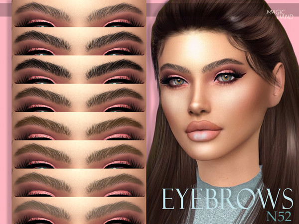 Sims 4 — [MH] Eyebrows N52 by MagicHand — --12 available colors-- --Compatible with HQ settings-- --CAS thumbnail--