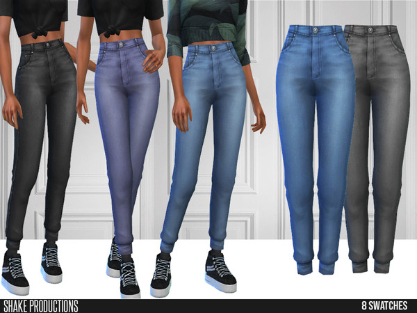 Sims 4 — ShakeProductions 597 - Jeans by ShakeProductions — High waisted jeans Bottoms/Jeans 8 Colors