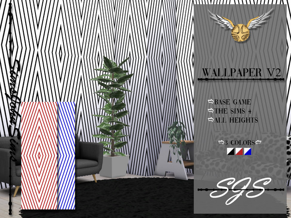 Sims 4 — Wallpaper V2 by SimsJohnSims — Wallpaper V2 3 Colors All Heights Base Game - The Sims 4