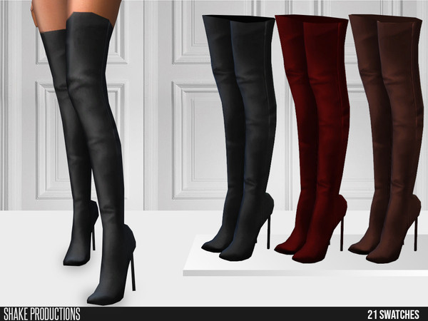 Sims 4 — ShakeProductions 598 - High Heel Boots by ShakeProductions — Shoes/High Heels New Mesh All LODs Handpainted 21