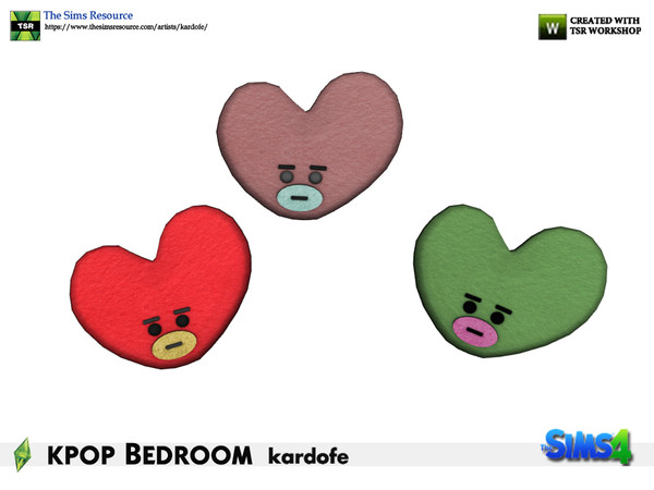 Sims 4 — kardofe_kpop Bedroom_Tata  Cushion by kardofe — Cushion with the shape of the head of a popular cushion typical