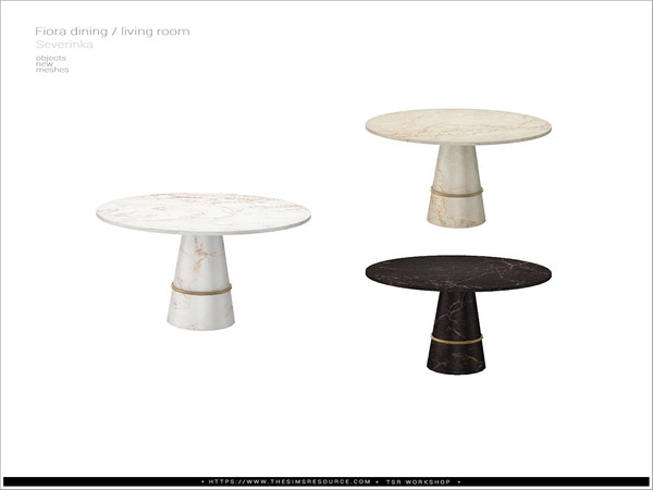 Sims 4 — [Fiora] - dining table 6 person by Severinka_ — Dining round table on 6 person From the set 'Fiora dining /