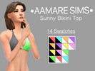 Sims 4 — Sunny Bikini Top  by Amare_Sims — A cute and simple bikini top made with 14 swatches (RED/BLACK, ORANGE/BLACK,