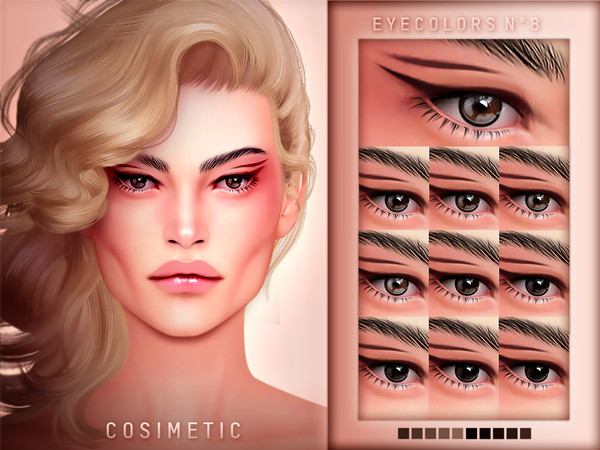 Sims 4 — COSIMETIC Eyecolors N8  by cosimetic — - From brown to black - This eyecolor can use on all genders and from
