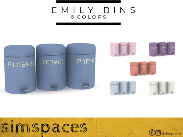 Sims 4 — Emily Bins by simspaces — A cute little set of trash bins for your recycling, because you care about the
