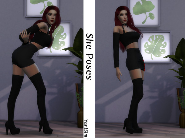 Sims 4 — She Poses by YaniSim — Contains of 6 poses Custom thumbnail I hope you enjoy them~