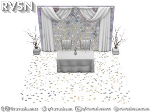 Sims 4 — Push Comes To Love Wedding Set by RAVASHEEN — This wedding set comes with tons of decor to make your simmie's