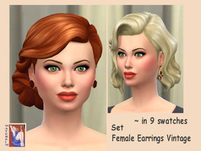 Sims 4 — ws Female Earrings Vintage Set by watersim44 — Female Vintage Earrings Set Teen to Elder Comes in 9 swatches