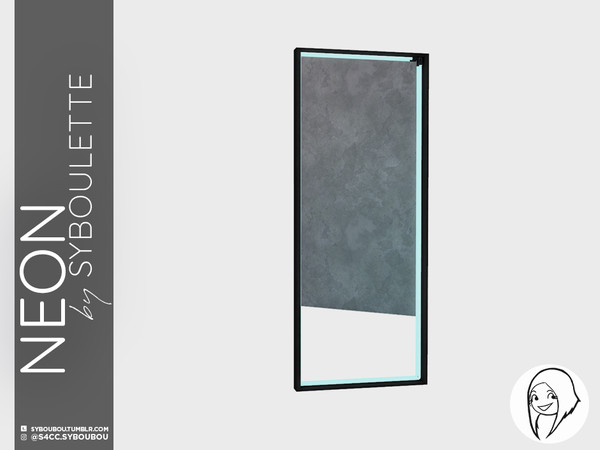 Sims 4 — Neon set - Mirror box by Syboubou — This is a mirror with neon light tube included inside the frame.