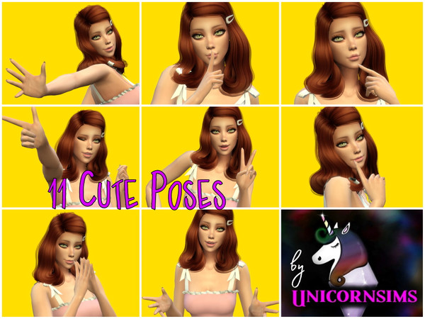 Sims 4 — Cute Poses by Un1con35 — 11 Ingame Poses all in one inkl. -Teleporter and Poseplayer needed 