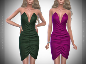 Sims 4 — Diamond Dress II by Pipco — 10 Swatches Base Game Compatible New Mesh All Lods Specular and Normal Maps Custom