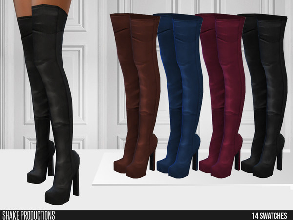 Sims 4 — ShakeProductions 607 - High Heel Boots by ShakeProductions — Shoes/High Heels New Mesh All LODs Handpainted 14