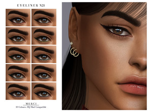 Sims 4 — Eyeliner N21 by -Merci- — New Eyeliner for Sims4 -Eyeliner for both genders and teen-elder. -No allow for